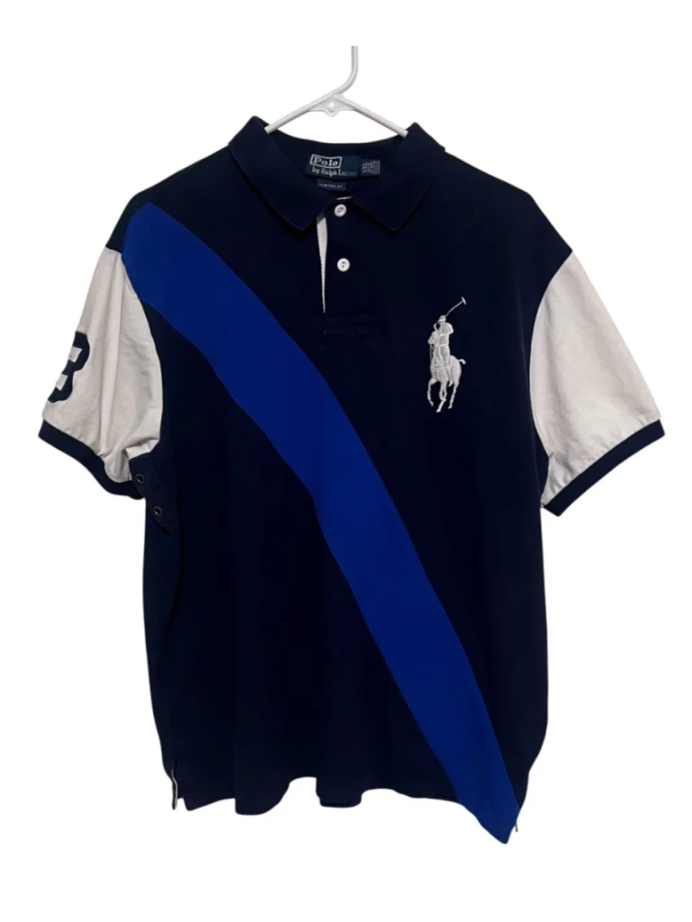 Polo Ralph Lauren Polo Shirt Men’s XXL 2XL Blue Navy Big Pony Rugby Custom Fit